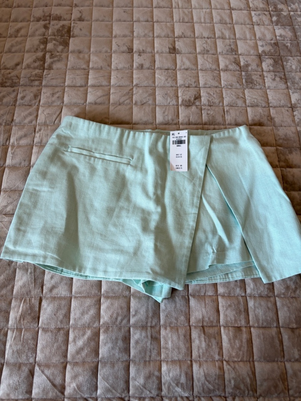 Abercrombie & Fitch Mid Rise Tailored Micro Wrap Mini Skort